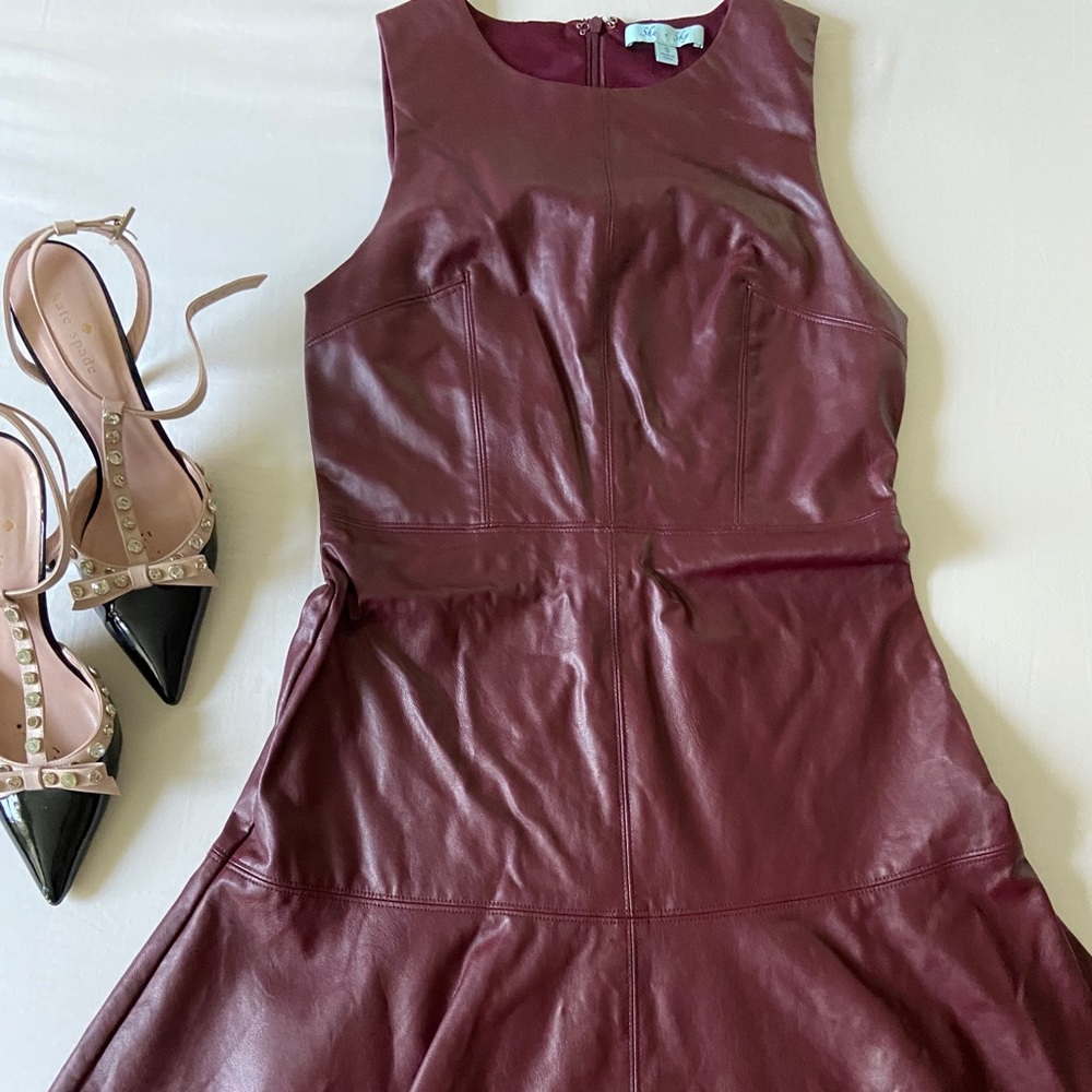 🛍 2 FOR $30 🛍 Faux Leather Oxblood Dress
